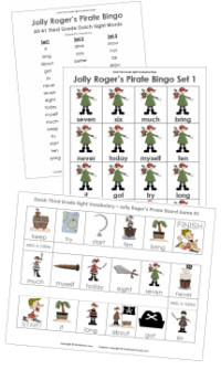 Third Grade Jolly Roger's Pirate Bingo